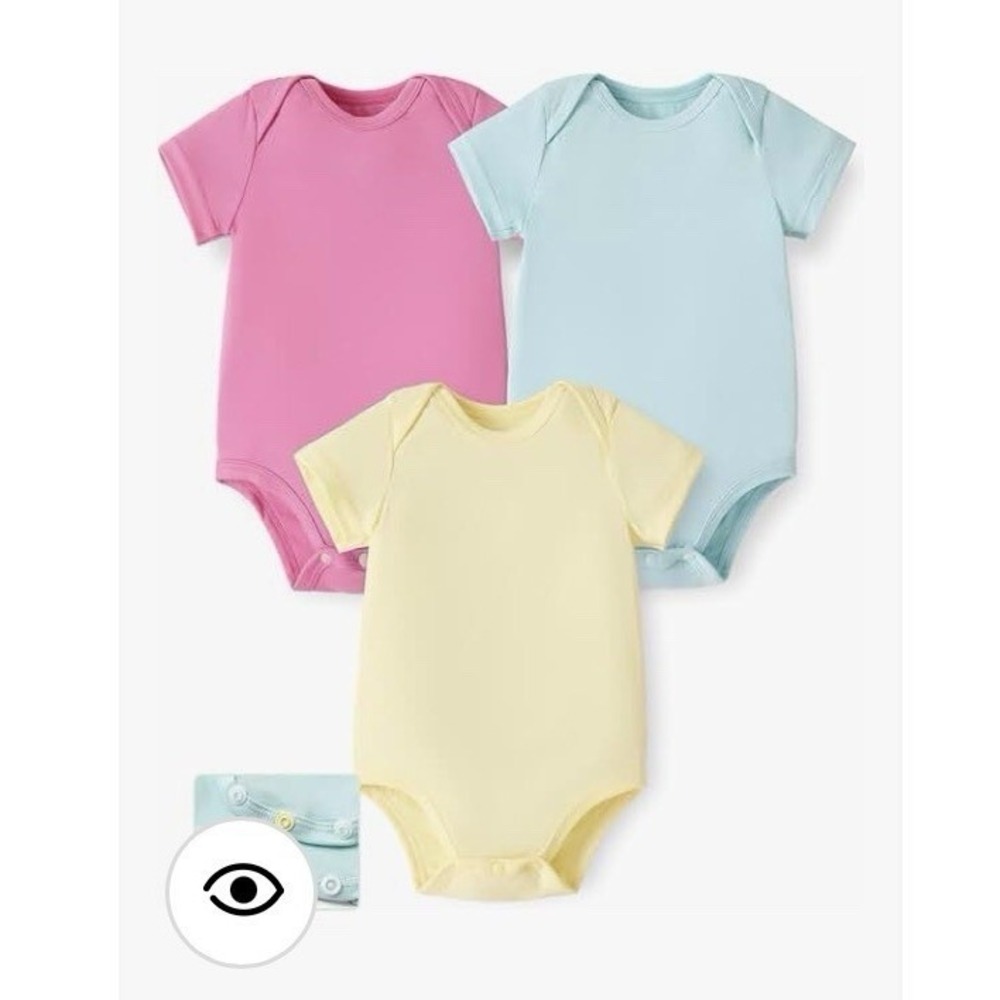NEW PatPat Baby Bodysuits 3 Pack Short Sleeve for Boy & Girl | 0-3 M